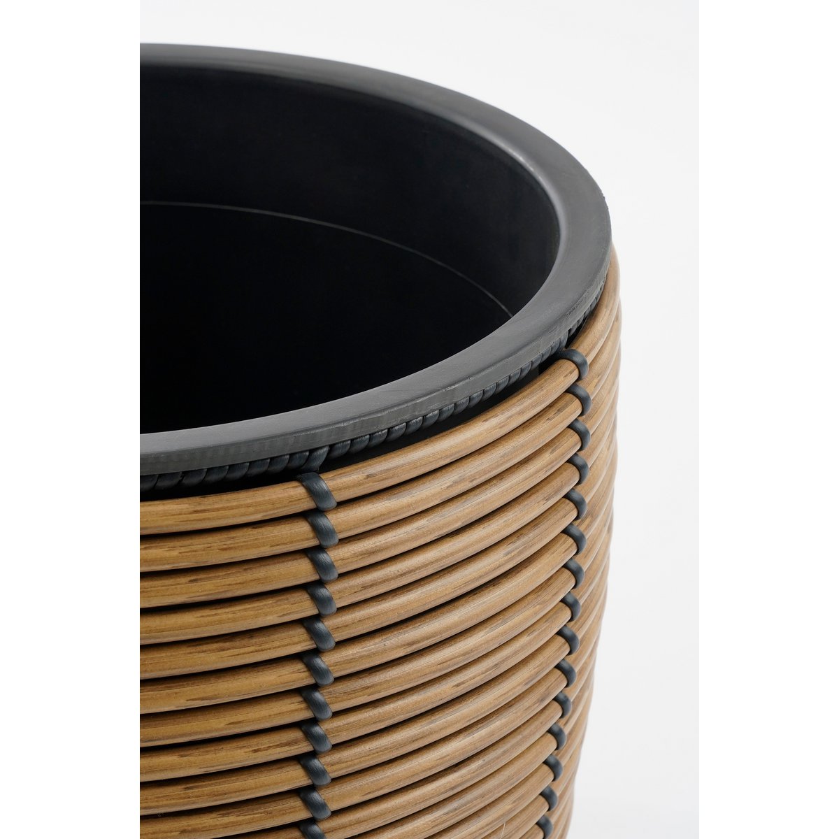 Durban Flowerpot Outside - Set of 3 - H36 x Ø40 cm - Recycled plastic - Brown