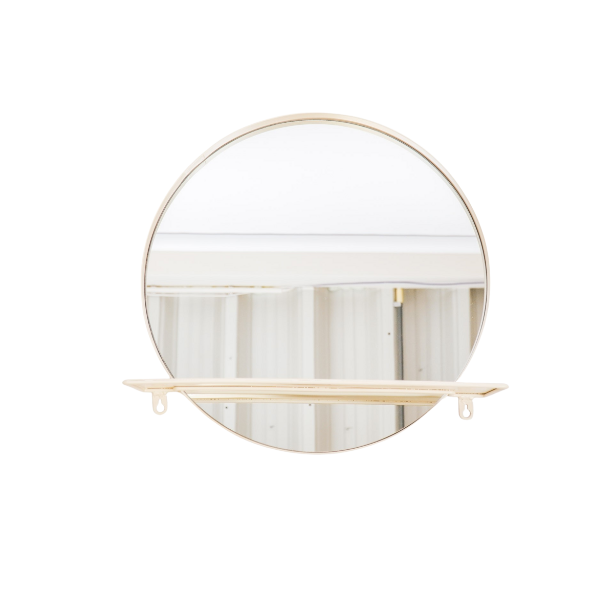 Mirror - Round - Metal - With Shelf - Sand - Ø40cm