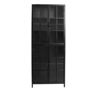 Vitrinekast Zwart, Metaal en Glas 60x43x171 cm