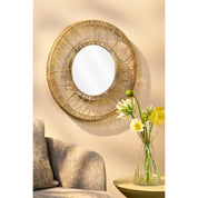 Ludy Wall mirror - H5 x Ø60 cm - Jute - Light brown