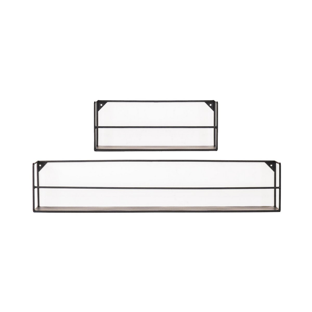 Wall shelves - Black - Metal - Set of 2