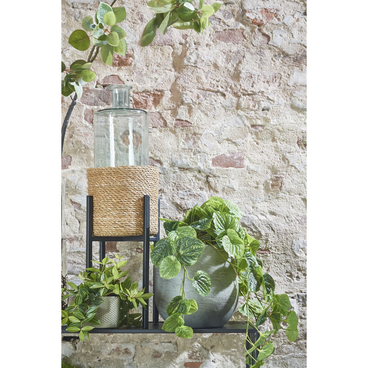 Ascot Plant Stand - L21 x W21 x H35 cm - Metal - Black