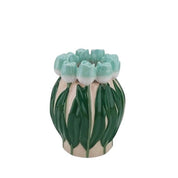 VASE-TULIPS- DOLOMITE-MINT/ GREEN-14X14X18CM 