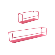 Wall shelf - Metal - Neon Pink - Set of 2 