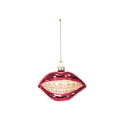 Christmas pendant - Bracelet Lip - Glass - Pink - 9x6.5x6.5cm