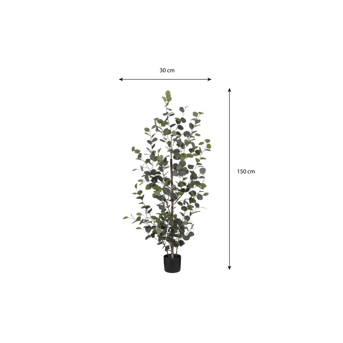 Artificial Eucalyptus Plant in Flower Pot - H150 x Ø30 cm - Green