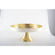 White and gold-plated cake stand 30x30x12.5cm