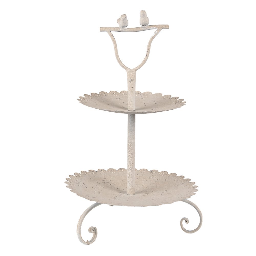 Etagère 2 laags Beige, IJzer Ø 32x51 cm
