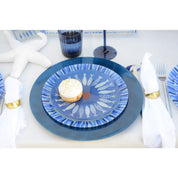 Set of 6 dark blue color plates 