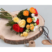 Ranunculus Artificial Flowers Bouquet - H35 x Ø26 cm - Orange