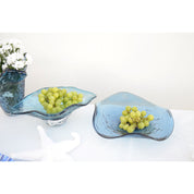 Decorative Blue Glass plate 30x30x6.5 cm