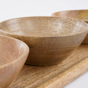 Tomar Dishes and Tray - L35 x W12 x H5 cm - 100% FSC Mango Wood - Light Brown
