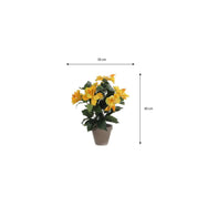 Hibiscus artificiel en pot Stan - H 40 x Ø 30 cm - Jaune