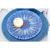 Set of 6 dark blue color plates 
