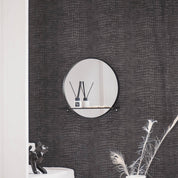 Mirror - Round - Metal - With Shelf - Black - Ø40cm