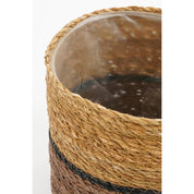 Damian Plant basket - Set of 2 - H20 x Ø20 cm - Seagrass - Brown