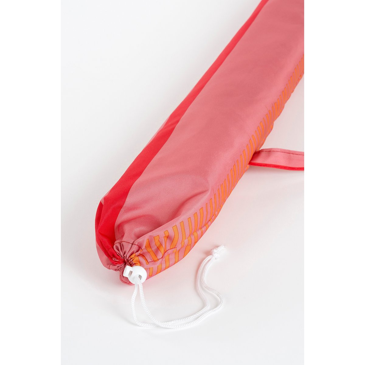 Parasol de plage à rayures - H180 x Ø160 cm - rose clair