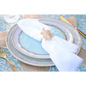 Set of 6 Turquoise Porcelain Dessert Plates 21.5x21.5x1.4cm