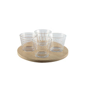 Gouden bekers met houten lade - veel van 4