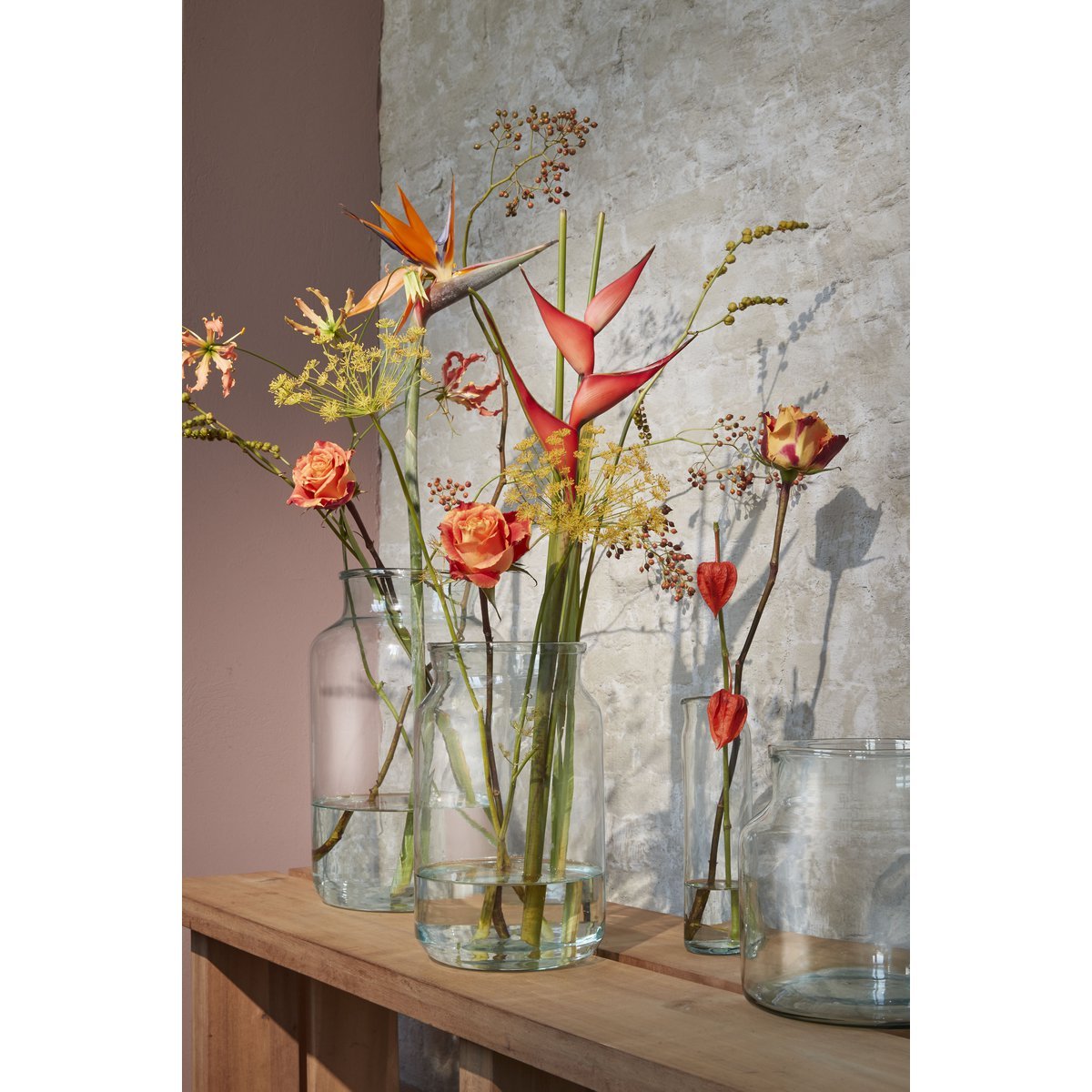 Vienne Vase - H20 x Ø21 cm - Recycled Glass - Transparent