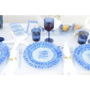 Acrylblauwe waterglazen -set van 6