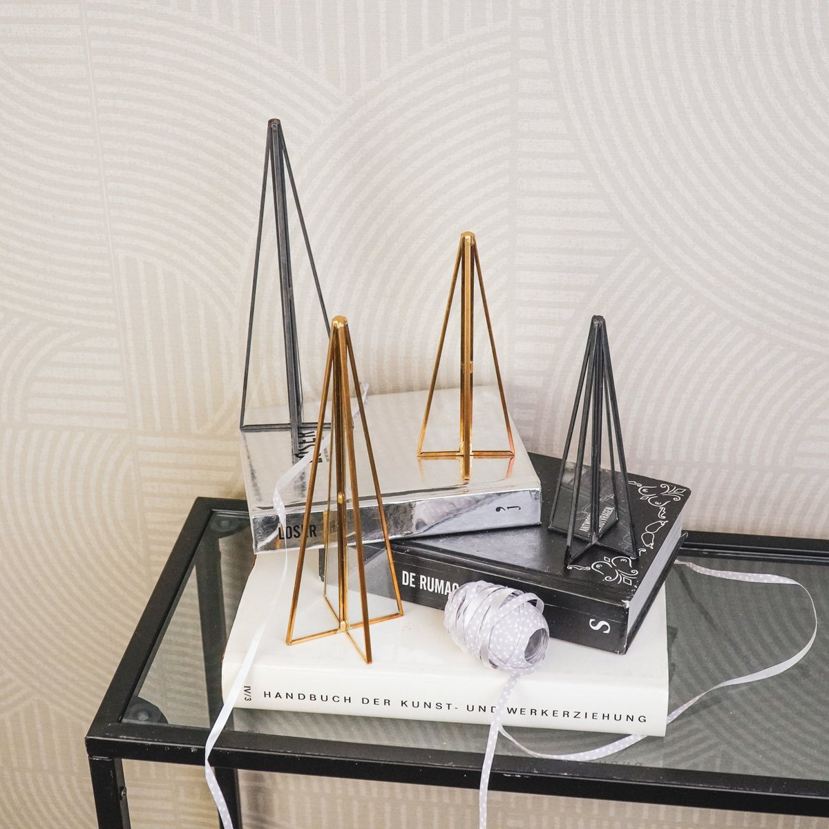 Kerstboom - Metaal/Glas - Goud - 4,5x15cm