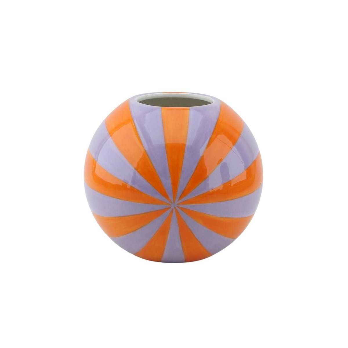 Vase - Flower Vase Swirl - Orange/Lilac - 15x15x13.5cm