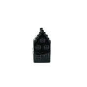 Ornament - Spaarpot - Huis - Keramiek - Zwart -7x7x13cm