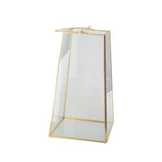 Lantaarn gouden rand met handgreep H30cm