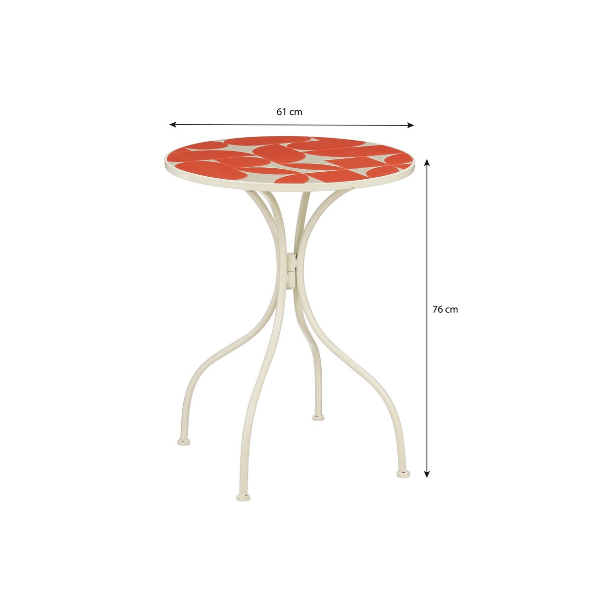 Bologna Bistro table - H76 x Ø61 cm - Metal - Red