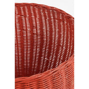 Storage Basket with Lid - Set of 2 - H48 x Ø30 cm - Rattan - Red