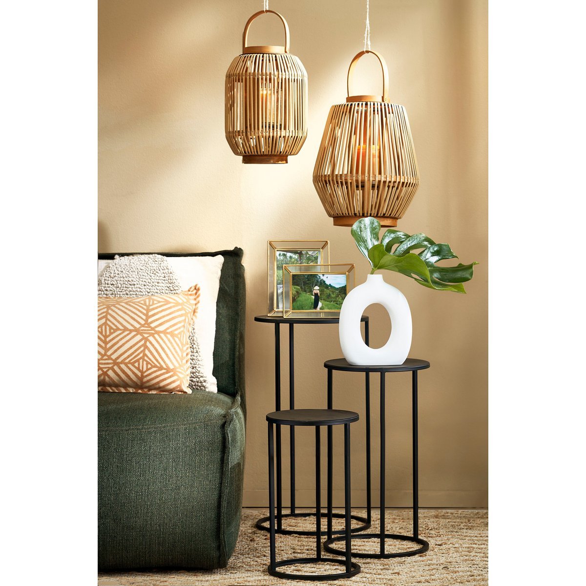 Quinty Side table - Set of 3 - H70 x Ø32 cm - Metal - Black