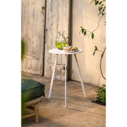 Seatle side table outside - H58 x Ø38 cm - Metal - White