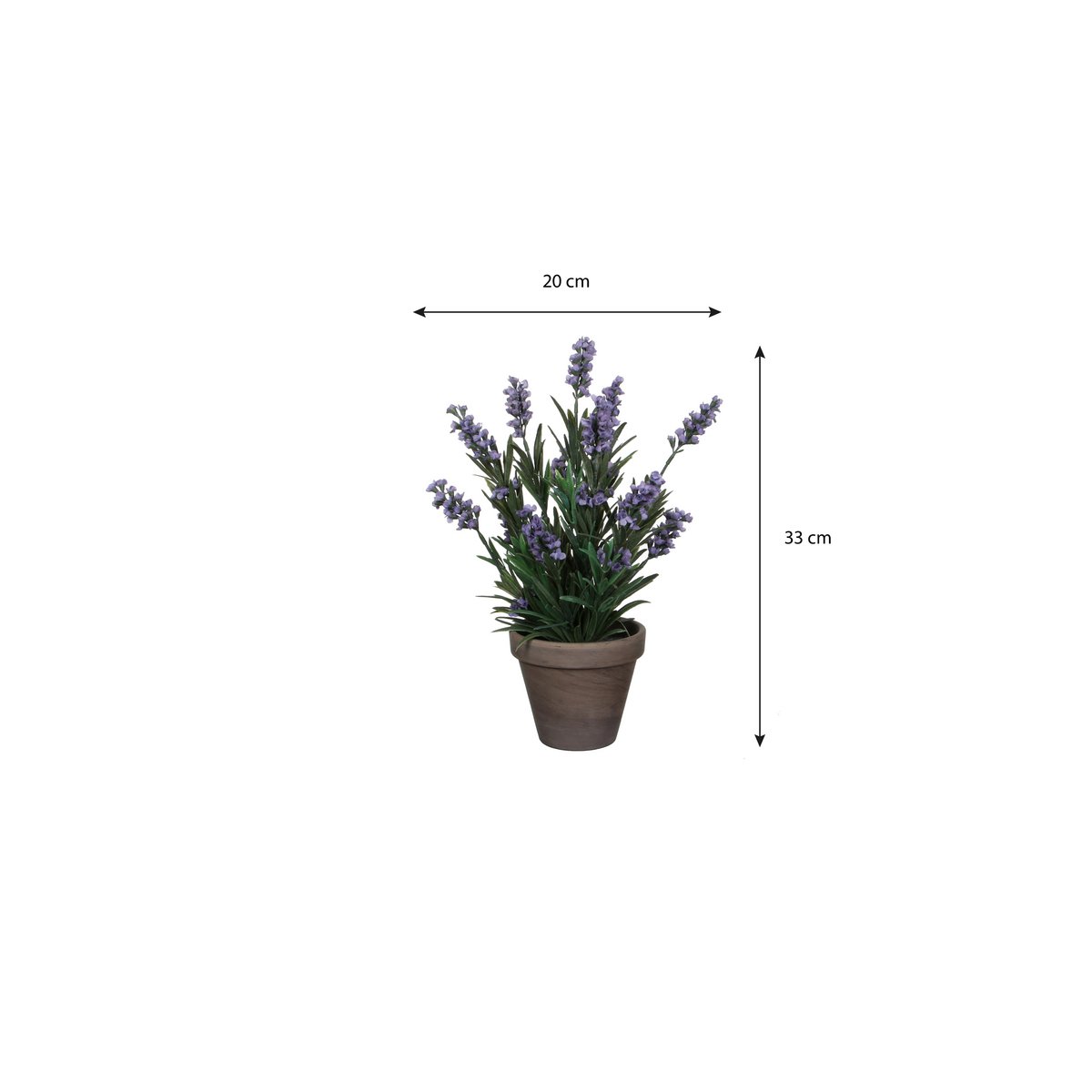 Artificial Lavender Plant in Flower Pot Stan - H33 x Ø20 cm - Blue