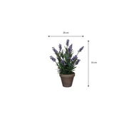 Artificial Lavender Plant in Flower Pot Stan - H33 x Ø20 cm - Blue