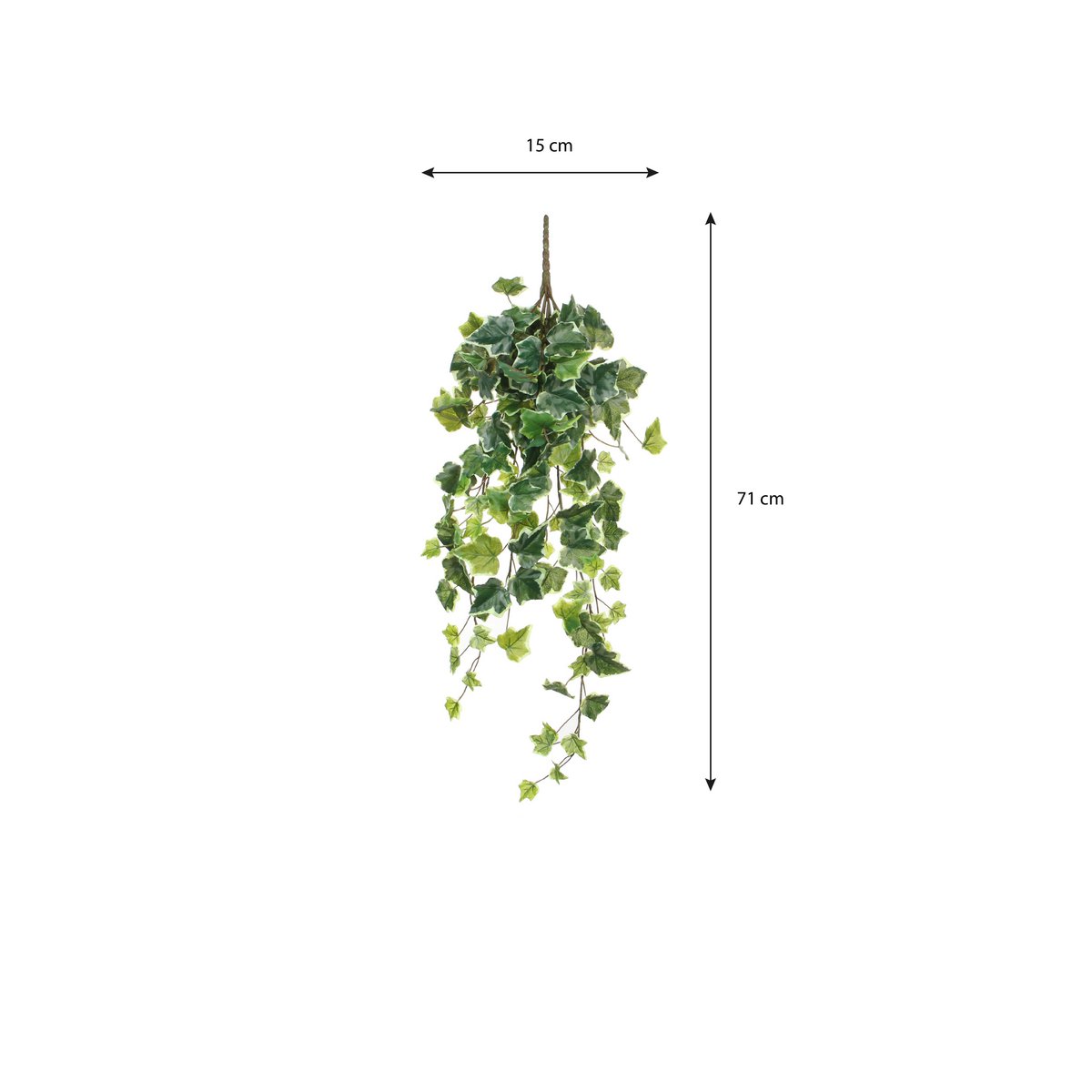 Hedera Artificial Hanging Plant - H71 cm - Green Variegated
