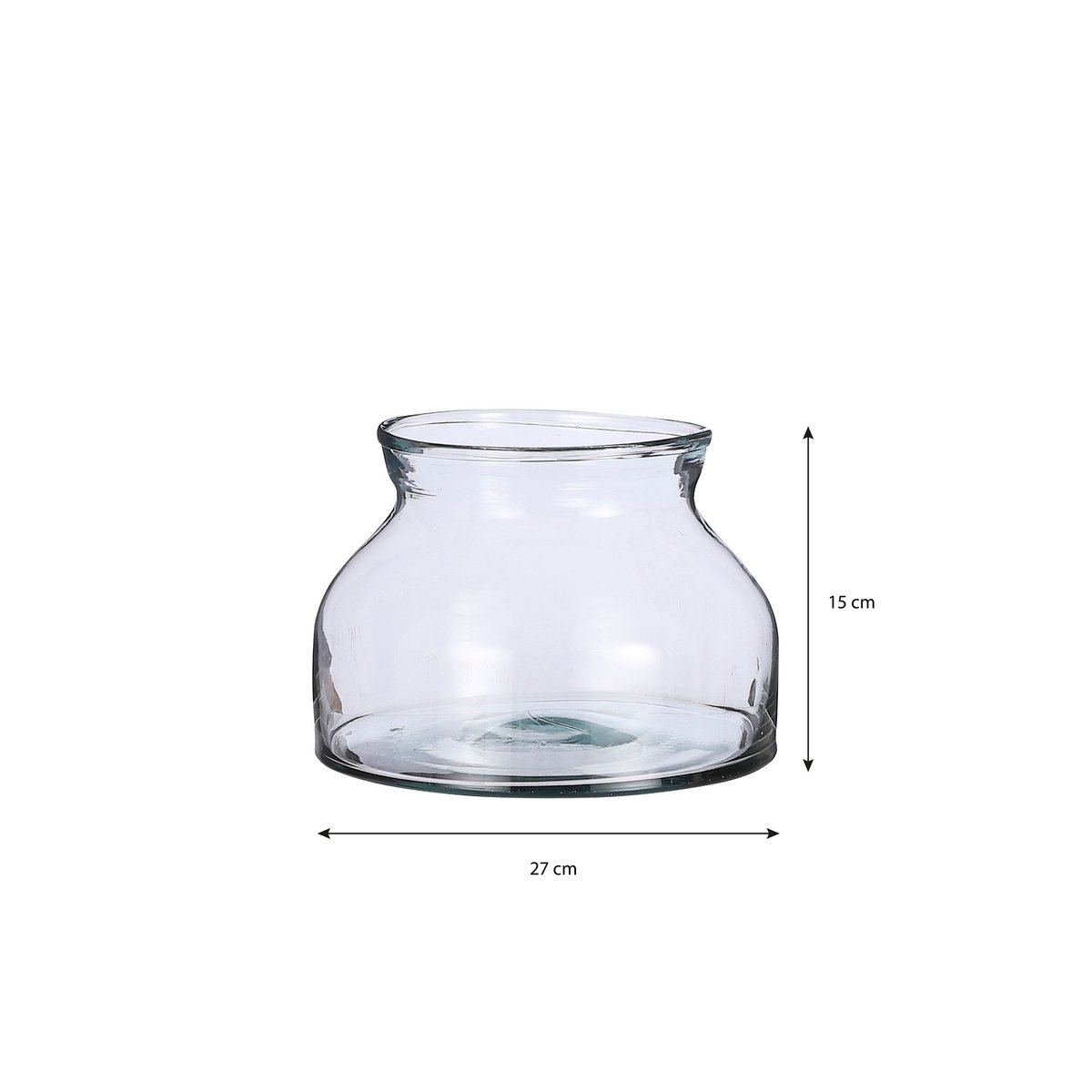 Vienne Bowl - H15 x Ø27 cm - Recycled Glass - Transparent