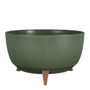 Doppio Flowerpot on Legs - H22 x Ø47 cm - Polypropylene - FSC Mix - Green