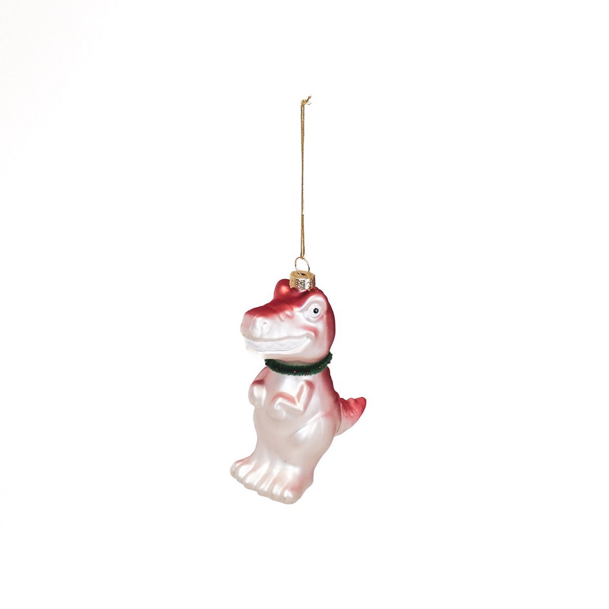 Christmas pendant - Dino - Glass - Pink - 4.5x9.5x12.5cm