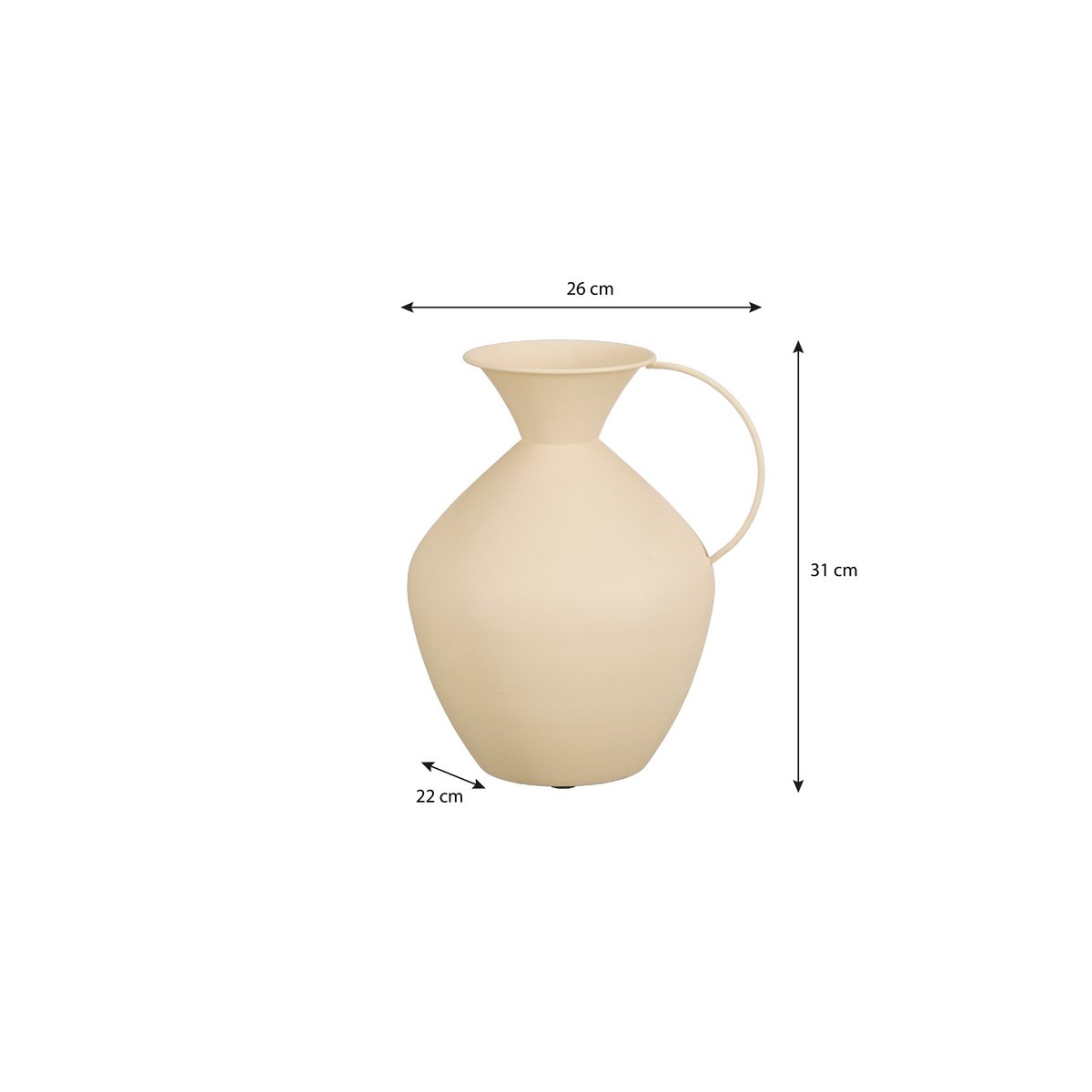 Gyge Vase - L26 x B22 x H31 cm - Metal - Off -White