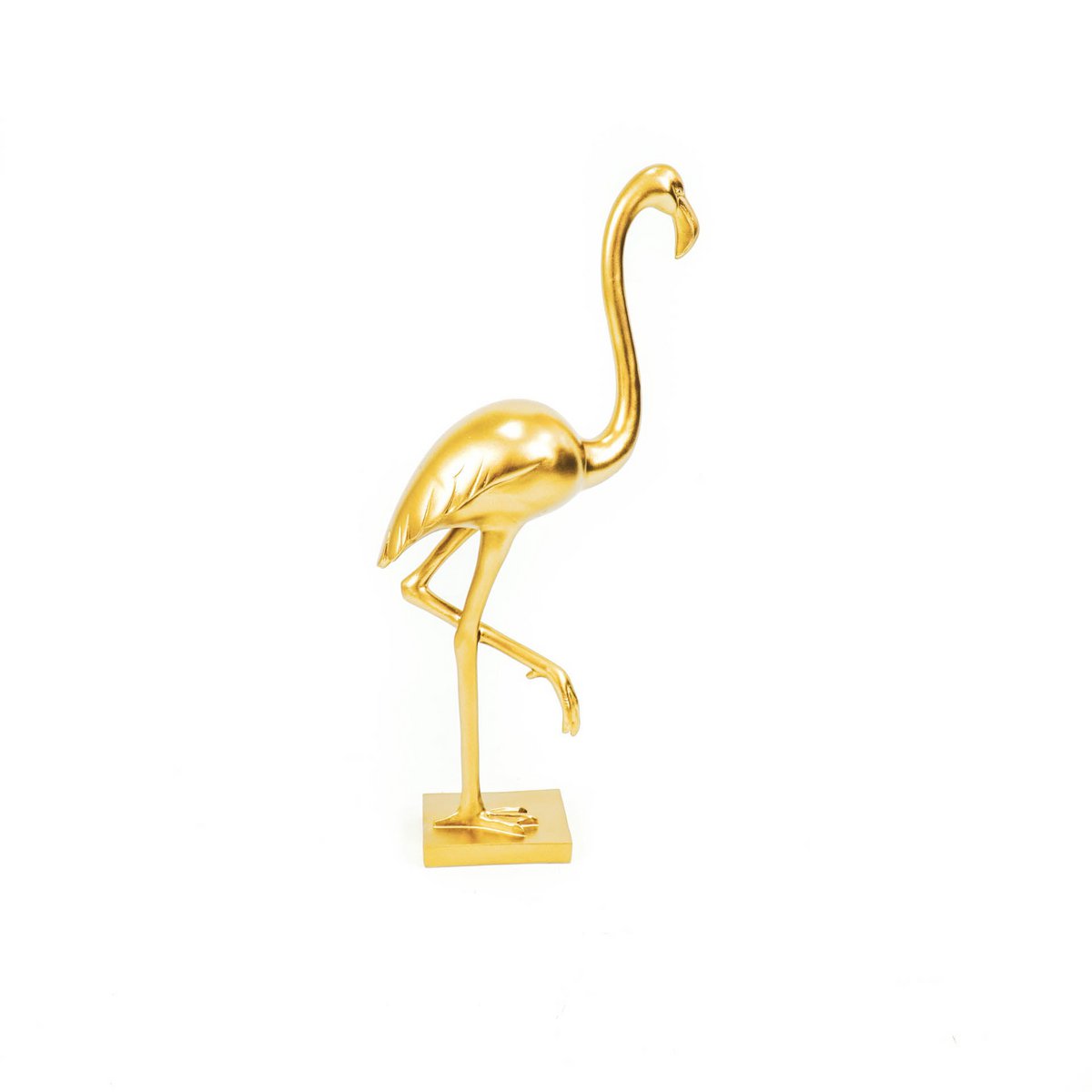 Ornament - Flamingo - Polyresin - Gold - 16.5x10x39cm