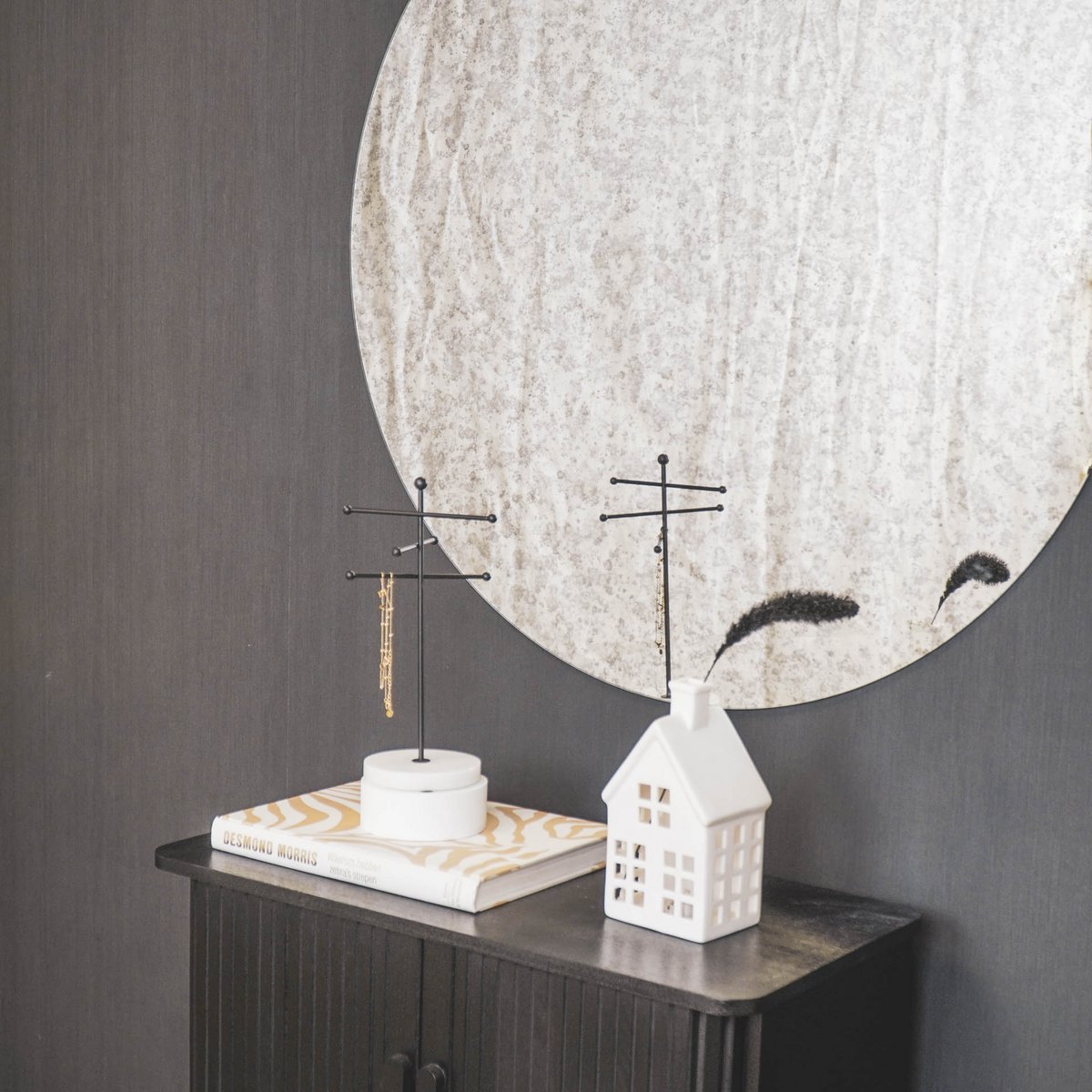 Mirror - Round - Smoked glass - 80x1x80cm