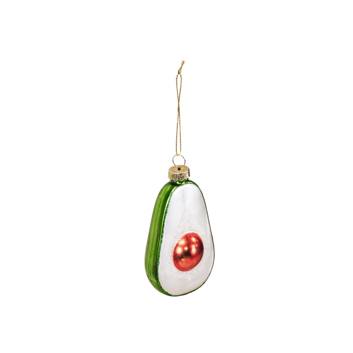Christmas pendant - Avocado - Glass - Green - 5.5x4x9.5 cm