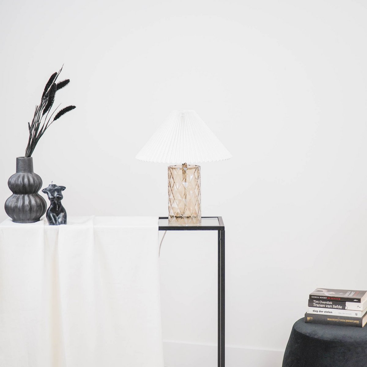 Table lamp - Crystal base - Glass - 19x19x20cm