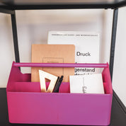 Storage Box - Organizer - Metal - Neon Pink - 30x17x17cm