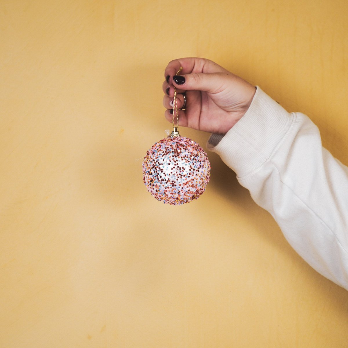 Christmas ornaments - Christmas balls - Foam pink glitter - S3 - 8cm