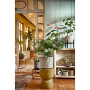 Stage Side Table - H45 x Ø35 cm - Cement - Yellow
