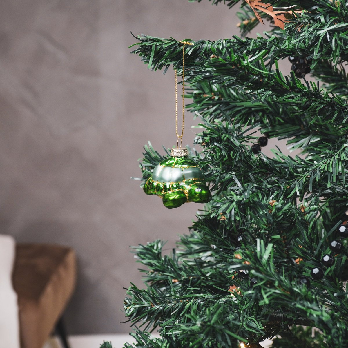 Christmas ornament - Turtle - Glass - Green - 6.5x4.5x4.5cm