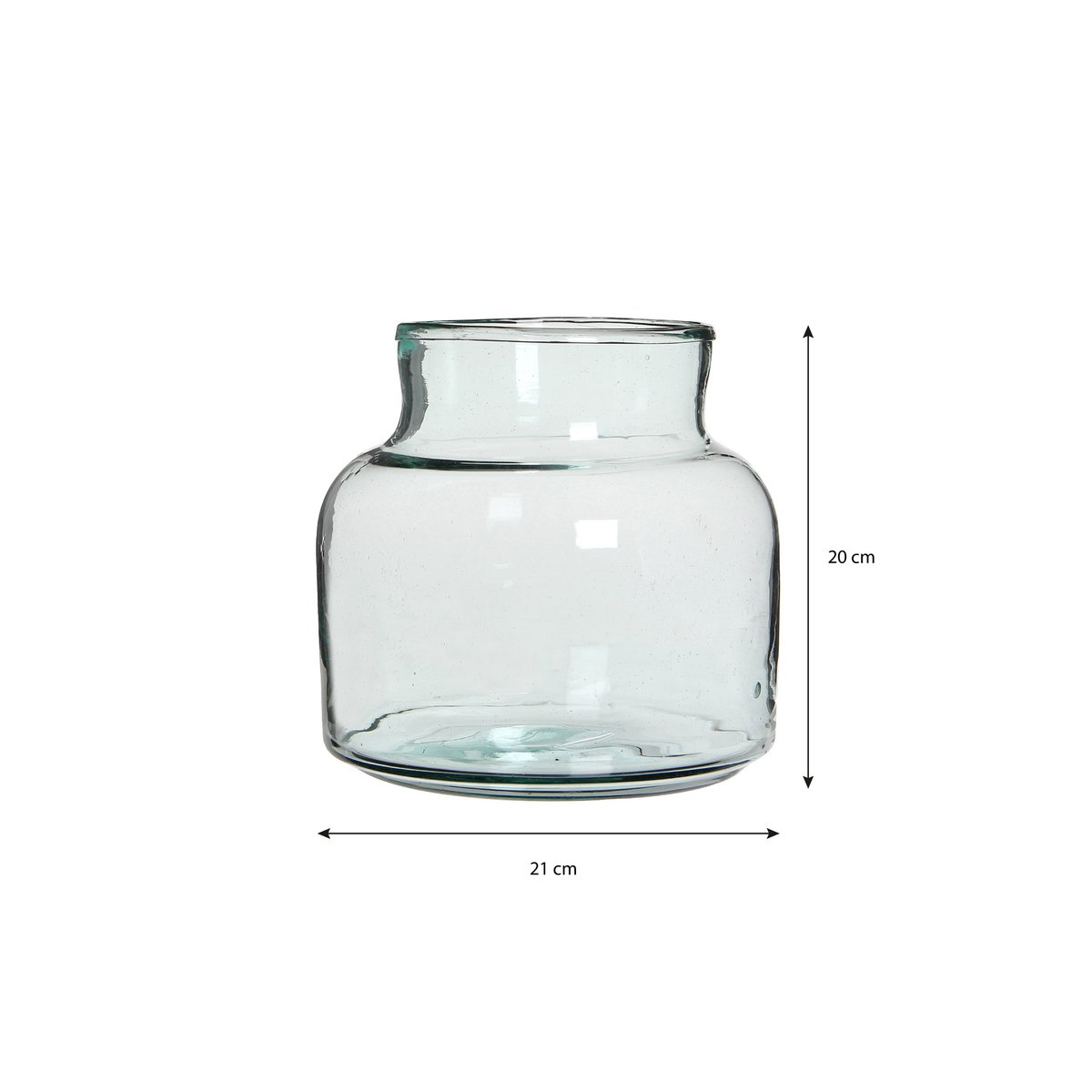 Vienne Vase - H20 x Ø21 cm - Recycled Glass - Transparent