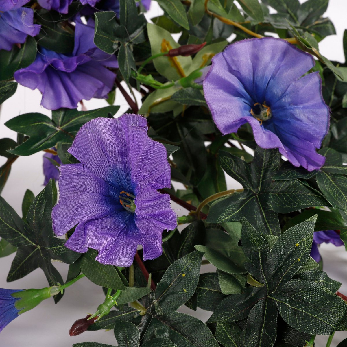 Artificial Petunia Hanging Plant in Stan Flower Pot - L25 x W45 x H50 cm - Dark Purple